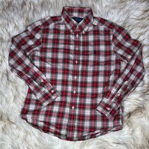 Ralph Lauren Red and White Plaid Button Down Shirt
